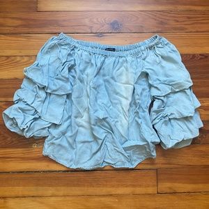 Velvet Heart Off the Shoulder Long Sleeve Top